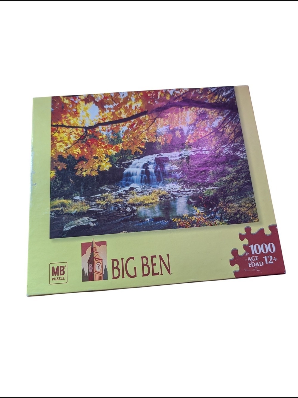 1000-Piece Autumn Waterfall Jigsaw Puzzle - Yellow Packaging